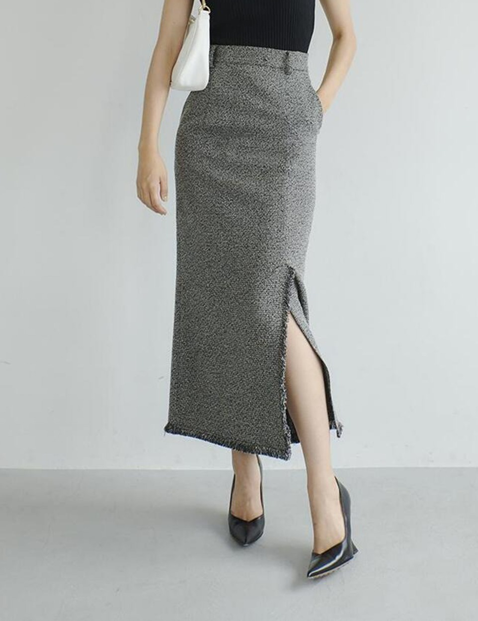 RANDEBOO Tweed long skirt - ロングスカート