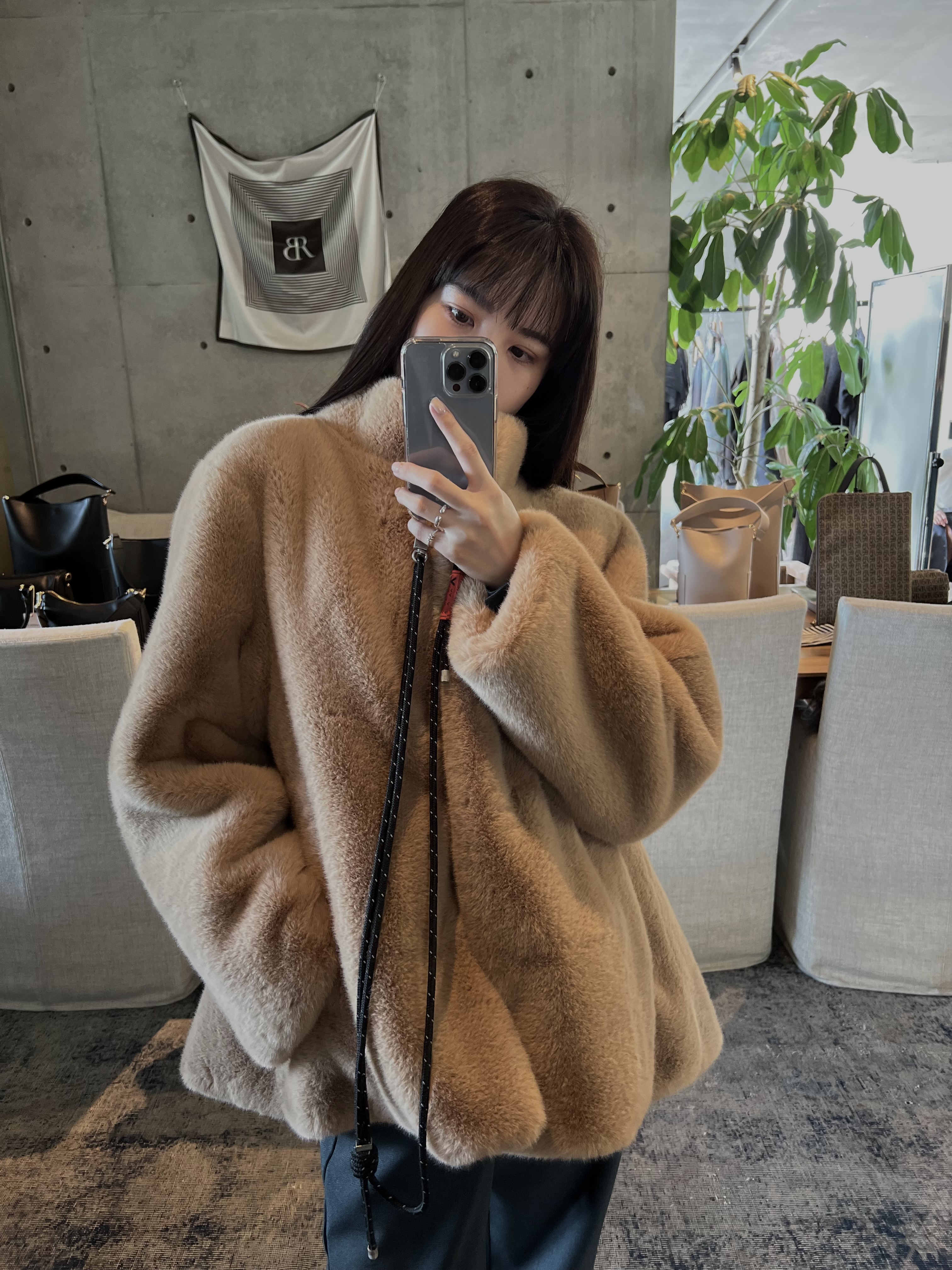 RANDEBOO Melt fake fur coat Deep green 直売販売品 www.villademar.com